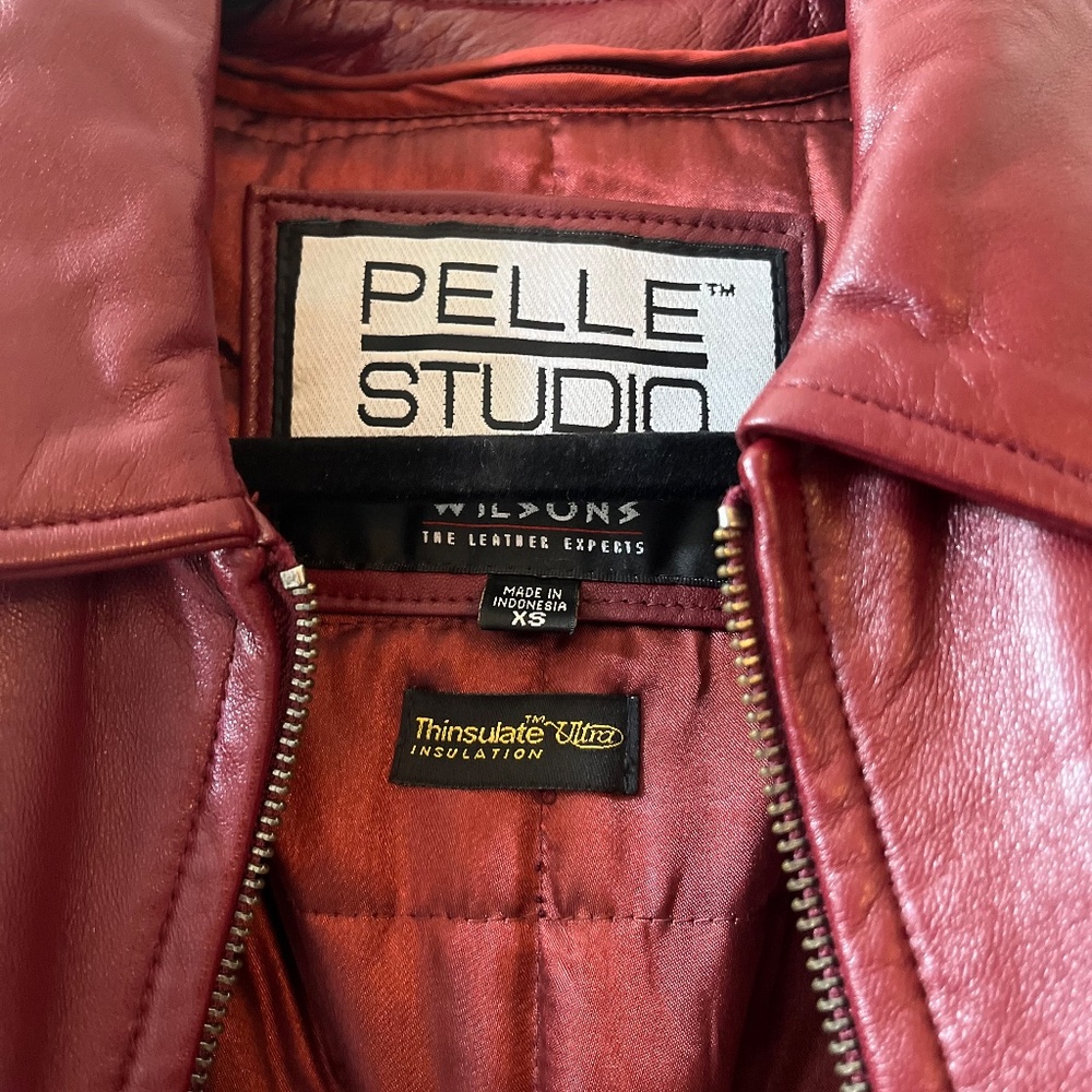 Pomegranate Ruby Red Pelle Studio Ladies XS Leather Jacket